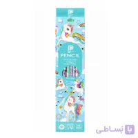 مداد مشکی HB پرودون طرح یونیکورن با پاک‌کن ۱۲ عددی