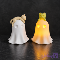 چراغ خواب و فیگور دکوراتیو مدل «روح و گربه» (Ghost with Cat Lamp)
