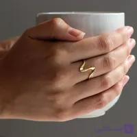 انگشتر بنکل موج آبکاری نقره