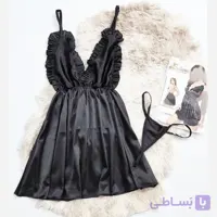 لباس خواب بندی ساتن کش وارداتی فری سایز مناسب سایز 38 تا 48