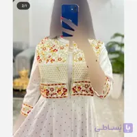 لباس هندی دو تیکه سارافون و جلیغه نخی کار شده سایز مدیوم