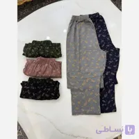 شلوار راحتی نخی پنبه لاکرادار قواره بزرگ زنانه