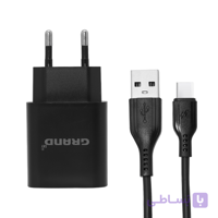 شارژر گرند مدل G2 آداپتور 18W تک پورت به همراه کابل TYPC فست شارژ 3 آمپر