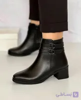 نیم بوت زنانه مدل کلاسیک اداری  پاشنه۵سانت جنس چرم صنعتی نرم و باکیفیت