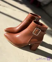 نیم بوت زنانه مدل یسنا در دو جنس چرم و ورنی  پاشنه ۵سانت