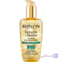 روغن کراتین و آرگان بیوکسین Bioxcin Keratin & Argan Hair Repair Oil 150 ml – Deep Care for Damaged Hair – With Anti-Frizz Effect – Suitable for All Types