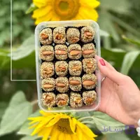 ترافل خرمایی با مغز بادام و گردو