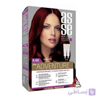 رنگ مو شماره 6.66 آسه ASSE سری Adventure رنگ شراب قرمز Wine Red