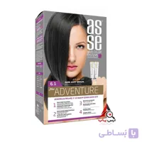 رنگ مو شماره 6.1 آسه ASSE سری Adventure رنگ قهوه ای خاکستری تیره Dark Ashy Brown