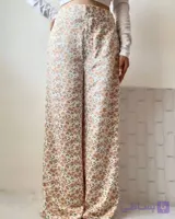 شلوار پارچه‌ای گل گلی
