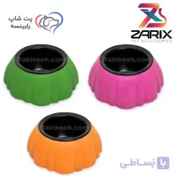 ظرف آب و غذا سگ و گربه با کاسه فلزی طرح گلبرگ زاریکس