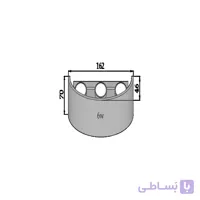 چراغ دیواری پلی لایت خطی 6 وات 2×3 بدنه مشکی پارس شعاع توس