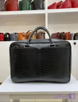کیف اداری دوشی مردانه چرم اصل طرح روکو رنگ مشکی 0016