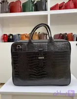 کیف اداری دوشی و دستی مردانه چرم اصل رنگ مشکی طرح روکو کد0015