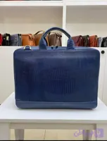 کیف اداری دوشی مردانه چرم اصل طرح لزار رنگ سرمه ای کد0014