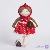 عروسک  پارچه ای دستساز قرمز 35 تا 40 سانت