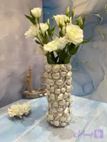 گلدون سفید صدف استوانه ای پینترسی
