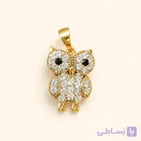 پلاک جغد نگین‌دار زنانه ژوپینگ کد N105 | میس‌گالری