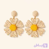 گوشواره زنانه حصیری طرح گل کد E107| میس‌گالری