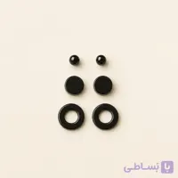 ست سه‌جفتی گوشواره میخی استیل مشکی هندسی کد E111 | میس‌گالری