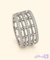 انگشتر ۴ لاین نگین‌دار ژوپینگ R107