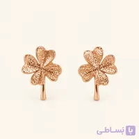 گوشواره میخی زنانه ژوپینگ طرح شبدر چهاربرگ رزگلد کد E112 | میس‌گالری