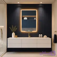آینه بک لایت مستطیل افقی دور سندبلاست (سایز 70*50) | باوان دکور