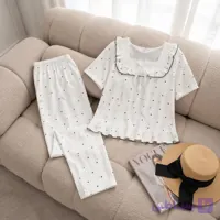 ست بلوز شلوار وارداتی جلو گیپور خال خالی کد 2259