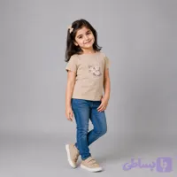 تیشرت دخترانه نخ پنبه طرح ایران