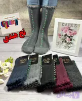 جوراب ساق بلند برجسته طرح خوشه گندم زمستانه