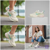 کفش زنانه نایکی مدل V2K Run | رنگ کرم و زرد