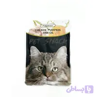 پوچ گربه بالغ فنبی مدل Pet Snack طعم مرغ، کدوحلوایی و روغن ماهی وزن 85 گرم