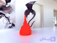 چراغ خواب اژدها و شعله آتش بزرگ طرح گیم آف ترونز (نسخه V2 اژدها روی شعله)