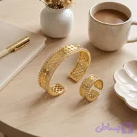 نیم ست نگین دار روکش طلا