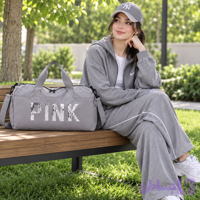 کیف ورزشی زنانه مدل PINK | ساک اسپرت دارای محفظه کفش و لباس خیس