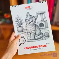 دفتر رنگ آمیزی پیکسلی مونوکروم