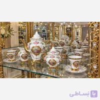 سرویس کامل چای خوری سفید برجسته مارکaref