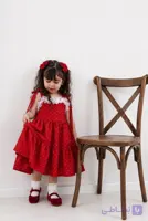 پیراهن دخترانه مدل خالخالی سبک و راحت
