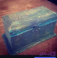 جعبه چوبی پتینه دست‌ساز | طرح سنتی و هنری سرمه ای