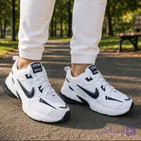 کفش کتانی نایک V2K مردانه سفید زیره ایربولینگ رنگ شده رویه مش و چرم مصنوعی