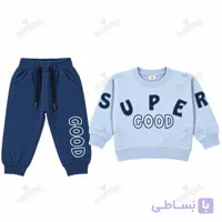 ست بلوز و شلوار دورس پسرانه 1 تا 3 سال کد 1134 رنگ آبی سرمه ای مبین Mobin