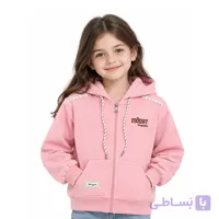 سویشرت لاینردار تو کرکی دخترانه 7 تا 11 سال رنگ قهوه ای کد 204