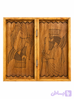 تخته نرد و شطرنج چوب روسی کوروش کبیر (رنگ طلایی)