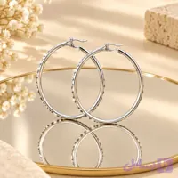 گوشواره حلقه ای روکش نقره