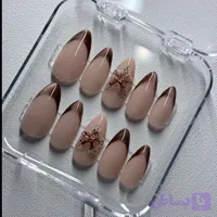 ناخن مصنوعی فرنچ گلدار برجسته