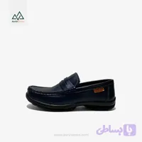 کفش چرم مجلسی بچگانه مدل L904 سرمه ای