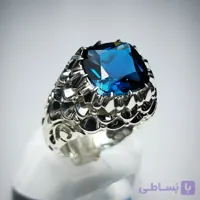 انگشتر توپاز آبی لندنی دستساز و نفیس (سفارشی)