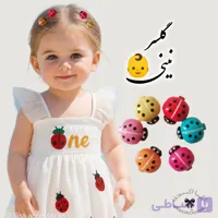 گیره مو قفلی نوزاد مدل کفشدوزکی(پک 6 تایی)