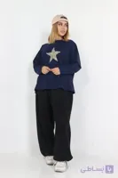 بلوز دورس باکسی آستین بلند طرح استار