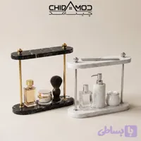 استند دوطبقه رومیزی سنگی مدل NIVA نظم دهنده لوازم آرایشی و عطر
